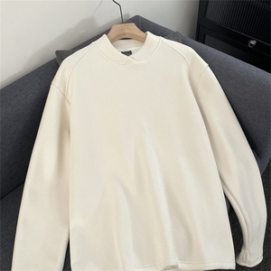 W9133-P50 自家图现货 新款百搭纯色圆领设计感加绒加厚卫衣图片