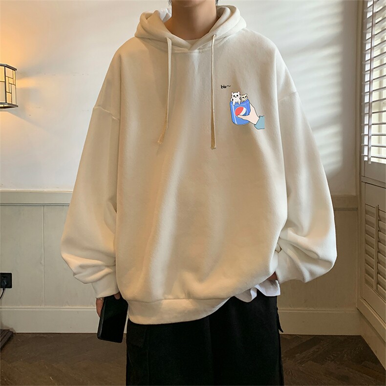 纯棉连帽卫衣男大码运动帽衫宽松薄WY2262-P35加绒款-P40，男装卫衣，电商A040