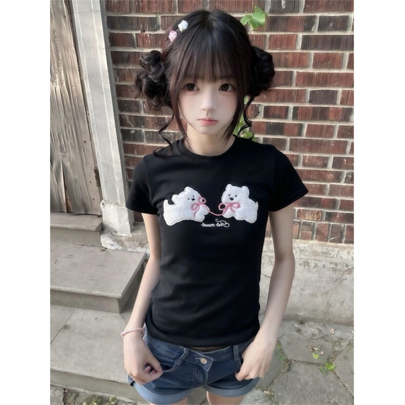 H0940-P35刺绣款正肩修身显瘦短袖T恤，女装T恤，星座617A-2