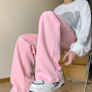8XL-M 特大码港风阔腿裤男垂感拖地裤休闲裤子宽松运动裤K935P40图片
