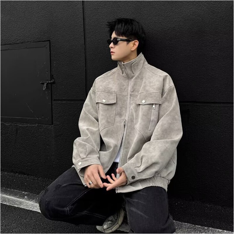 抖音得物痞帅外套男ins高街潮牌港系原宿风韩版潮宽松夹克AY1035,男装夹克,电商A443