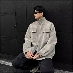 抖音得物痞帅外套男ins高街潮牌港系原宿风韩版潮宽松夹克AY1035,牛仔长款包裙搭配什么上衣图片