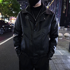 高级感秋季新款男时尚假两件PU皮夹克外套A368-98821-P138绒148，男装夹克，电商A368