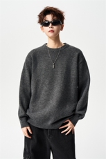 有长图冬季复古休闲基础宽松针织衫男大码圆领毛衣内搭MY9502/P45，男装针织衫/毛衣，电商B316