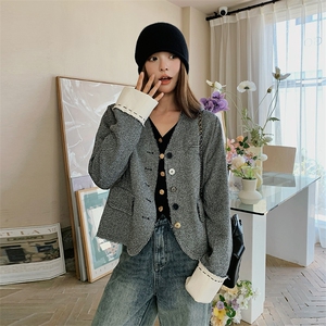 独特超好看银灰色短款小香风外套女春2025新款韩系高级感无领夹克图片