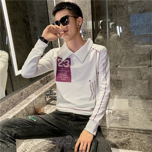 WY6035-P58控78 2021春秋季新款社会小伙套头卫衣男网红上衣图片