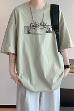 已注册/夏季内景纯棉新款卡通印花短袖T恤男宽松体恤衫DT9698/P25，男装T恤，电商B316