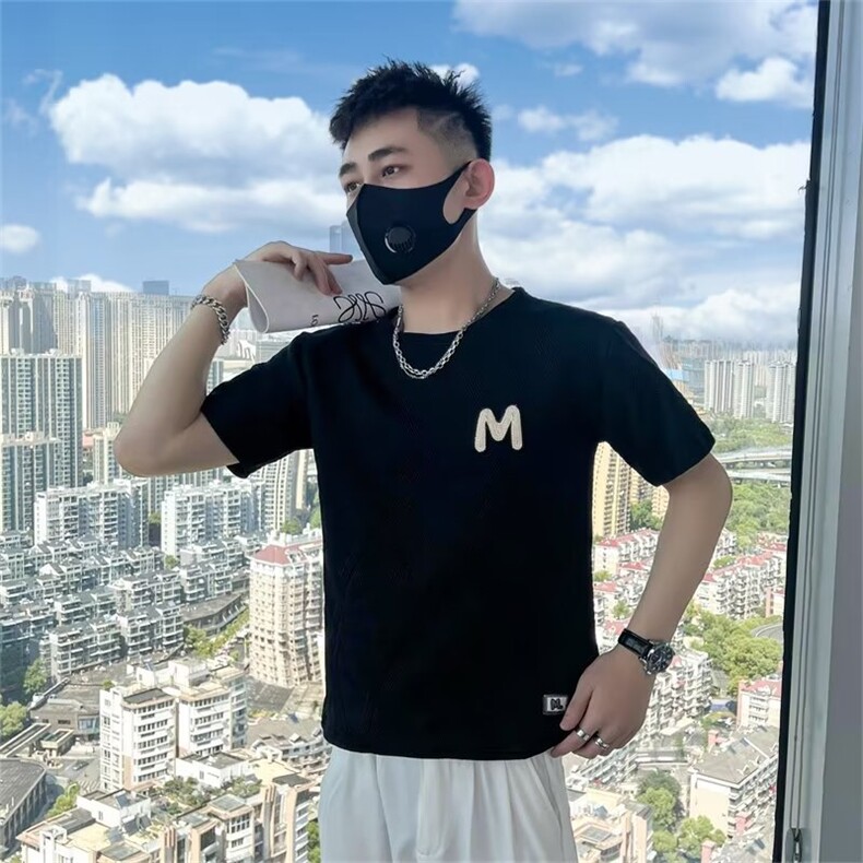 高级感短袖T恤男士ins帅气百搭衣服男装夏季2024新款半袖T234,男装T恤,星座1116A-2（原606A-1）