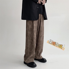 ND816-TP50控价68冬季潮牌暗花休闲裤加绒直筒韩版阔腿裤男，男装休闲裤，电商A102-1