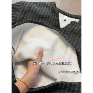 XZ809A/SYR14JR/加绒特P23  深度库存 雪尼尔V领长袖卫衣图片