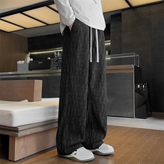 灯芯绒裤子男士春秋季2025新款宽松直筒卫裤阔腿运动男生休闲长裤，男装休闲裤，星座1107-1