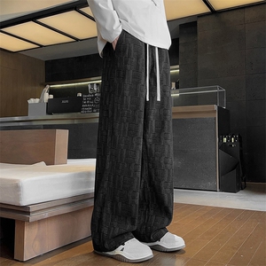 灯芯绒裤子男士春秋季2025新款宽松直筒卫裤阔腿运动男生休闲长裤图片