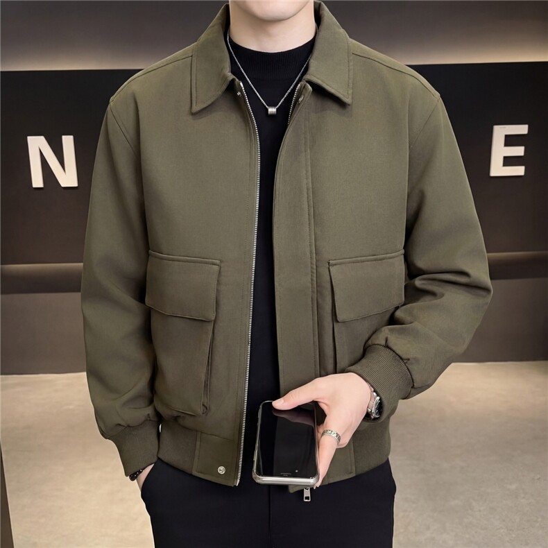 秋季2026轻熟风抖音纯色休闲立领夹克店主风A236-82518-P140，男装夹克，电商A236