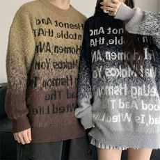 美式毛衣男女秋冬季宽松套头上衣外穿渐变情侣针织衫88255-p63，男装针织衫/毛衣，星座1008-1