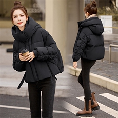 短款超好看连帽羽绒服女2024冬新款时尚加厚保暖白鸭绒面包服外套，女装羽绒服，关键词