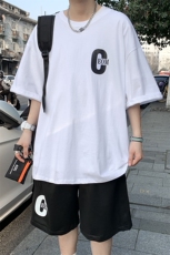 2023夏季港风纯棉运动套装男短袖短裤A161-TZ100-P55，男装休闲套装，电商A161-2