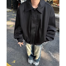 港风秋款男夹克衫行政夹克拉链外套有垫肩JK0847P68，男装夹克，星座1013-1