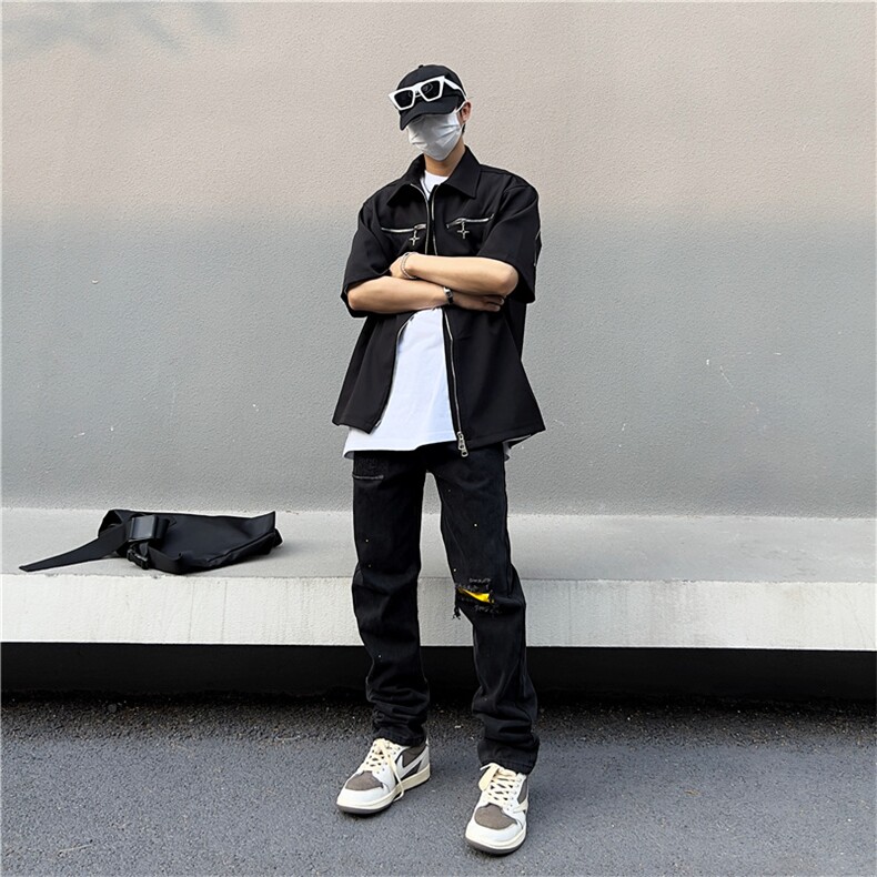 男士牛仔裤秋季宽松裤子新款休闲九分裤男裤N02526-P48,男装牛仔裤,星座308B-1