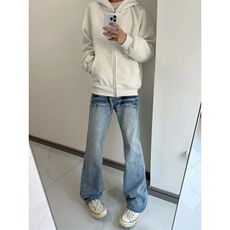 【有货】K7053LL-特P48浅蓝色闪电纹牛仔裤男女设计感直筒裤子，男装牛仔裤，星座1007（原301D）