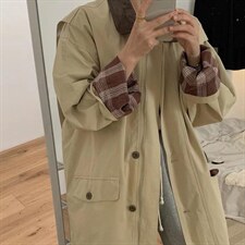 现货内里格子风衣，女装风衣，芭尼家