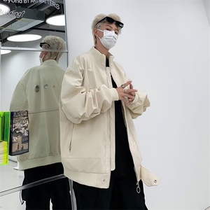 男春秋韩版潮流潮牌港风宽松拼接撞色休闲服外套图片