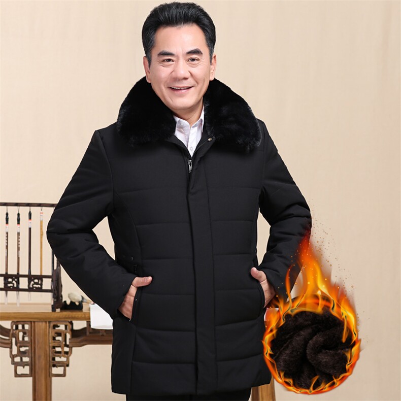 8801/中长款棉衣男商务休闲冬季保暖棉袄爸爸装外套棉衣父亲，男装棉衣，星座1216（原钱塘722）