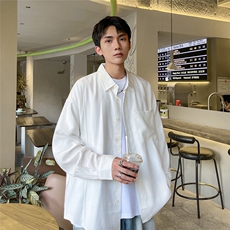已下单24084-P45宽松阔版长袖衬衫男士大码衬衣男装慵懒风，男装衬衫，电商B280-1（原A049）