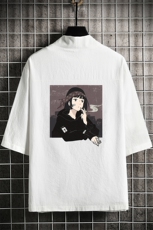 HF59122-P40风汉服男开衫外套七分袖道袍网格挂拍，男装民族服装，电商A040A