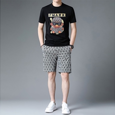 C231513钱塘2020-2夏季新款男士休闲运动套装时尚印花两件套P116，男装休闲套装，钱塘207-2