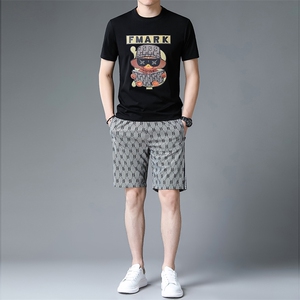 C231513钱塘2020-2夏季新款男士休闲运动套装时尚印花两件套P116图片