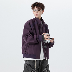 JK008无影墙 春装拼接工装立领开衫夹克 聚酯纤维(M-5XL)TP35图片