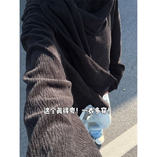 26春款宽松落肩潮酷街头上衣个性连帽围巾一体卫衣HY856P55控88，男装卫衣，电商A102B