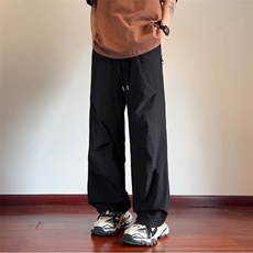 INS夏季新款潮流透气褶皱宽松休闲伞兵裤B315-K24242-特p30控58，男装休闲裤，电商B315