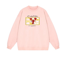 2025年秋季通勤套头长袖时尚百搭通勤简约休闲小龙虾印花，女装卫衣/绒衫，花可