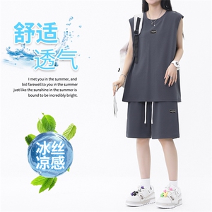 夏季舒适透气清爽百搭休闲套装  TZ83-特批68图片