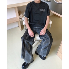 24暗黑巴家风解构印花短袖T恤DX162-p48，男装T恤，电商B288
