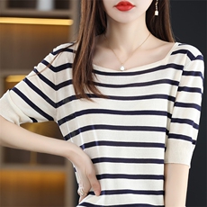 2025年秋季时尚百搭通勤简约休闲短袖，女装T恤，朝思羊绒