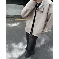 夹克男士韩版潮流宽松百搭帅气纯色2024秋冬ins新款外套W6188-P70，男装夹克，星座412-2