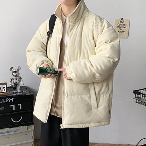 冬季青少年加绒加厚立领棉衣港风纯色大码棉服外套男女 6223-P100图片