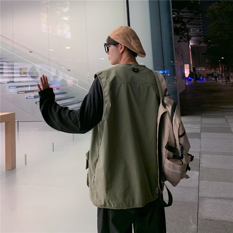 日系机能战术马甲男新款工装户外多口袋夏天宽松休闲透气清凉坎肩,男装工装外套,星座1013