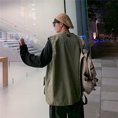 日系机能战术马甲男新款工装户外多口袋夏天宽松休闲透气清凉坎肩，男装工装外套，星座1013