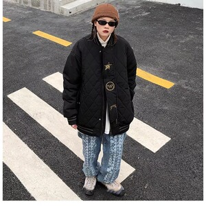 美式街头刺绣棉衣外套男冬季夹克棒球服复古潮牌短款加厚面包棉服图片