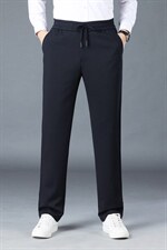 中年男士纯色松紧腰西裤2023年春秋季新款商务正装宽松免烫直筒裤，男装西裤，电商B212（原钱塘6029）