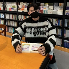 美式复古针织衫男女秋冬季新款宽松慵懒风毛衣情侣外套YM635-P53，男装针织衫/毛衣，星座1008