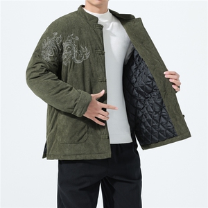 风 立领灯芯绒棉衣男加厚潮盘扣棉衣 xz815-9885-P185图片
