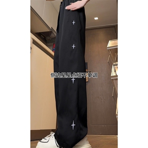 XZ616夏季薄款百搭印花星星冰丝长裤宽松休闲裤TY2471P45控58