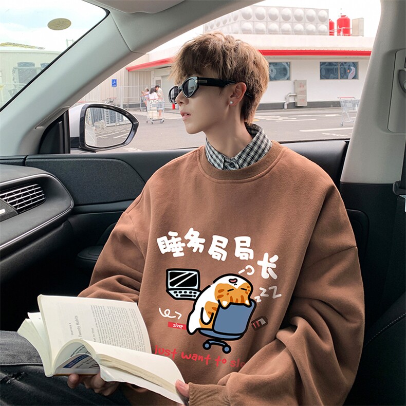 圆领卫衣男超大码胖子肥佬大号长袖t恤S6447-P28,男装卫衣,电商A040