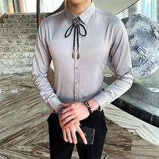 送配饰2021春夏新款夜店DJ衬衫男士长袖发型师衬衣A470-CS25，男装衬衫，电商A207