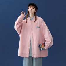 春装衔接新款流行炸街时尚印花宽松夹克棒球服外套G05P55控78，男装夹克，A247A