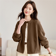 2026年春秋季新款时尚大码妈妈装气质显瘦休闲百搭两面穿外套，女装短外套，独衣靓